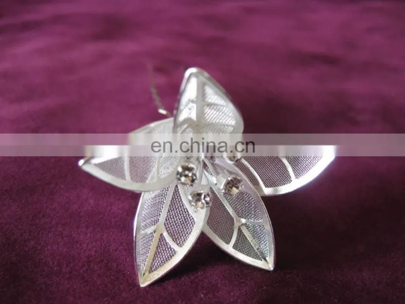 New Silver Plated Wedding Bridal Rhinestones Crystal Pearl Flower HairPin