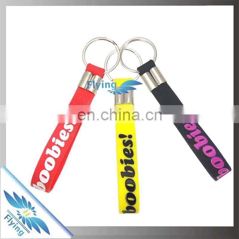 Custom rubber keychain/silicone keychain/silicone bracelet key ring