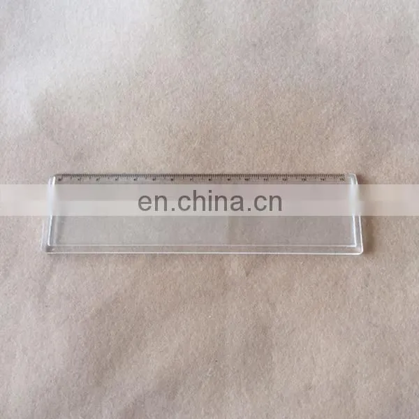 promotional 15cm clear blank plastic straight ruler with round corner