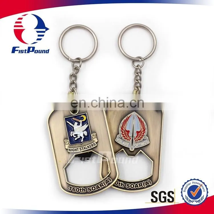 Bottle Opener Keychain With Antique Color Filling