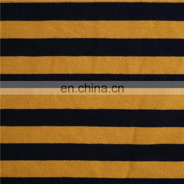 Stock Lot Cotton Spandex Stripe Print Terry Fabric for Garments