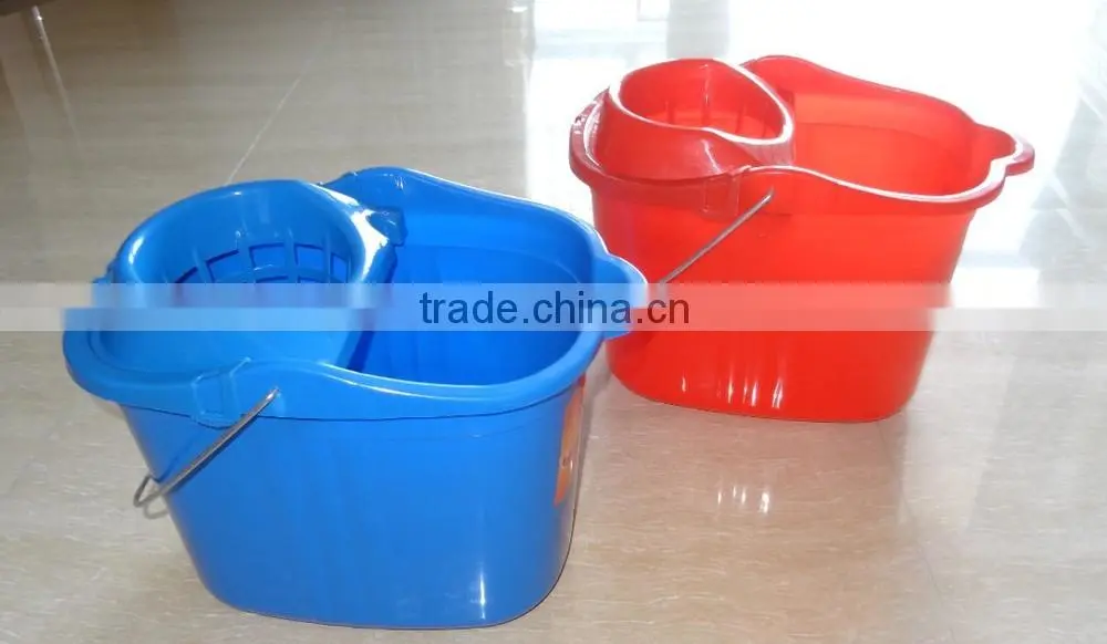 Cheap price plastic cleaning mop bucket with wringer and wheels