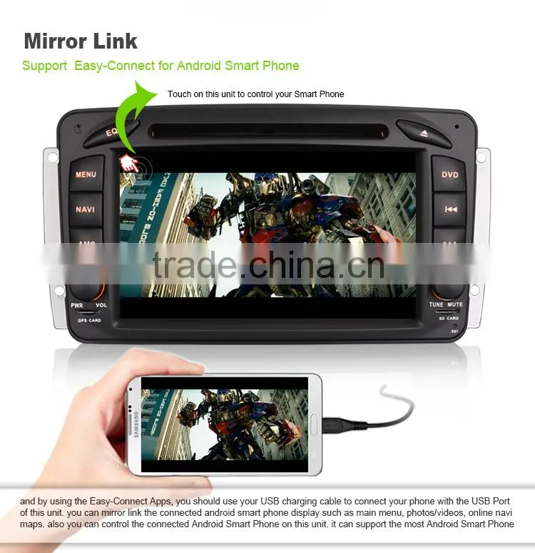 Erisin ES2507B 2 Din 7 inch Touch Screen Android 4.4.4 Car DVD Player for Mercedes W203
