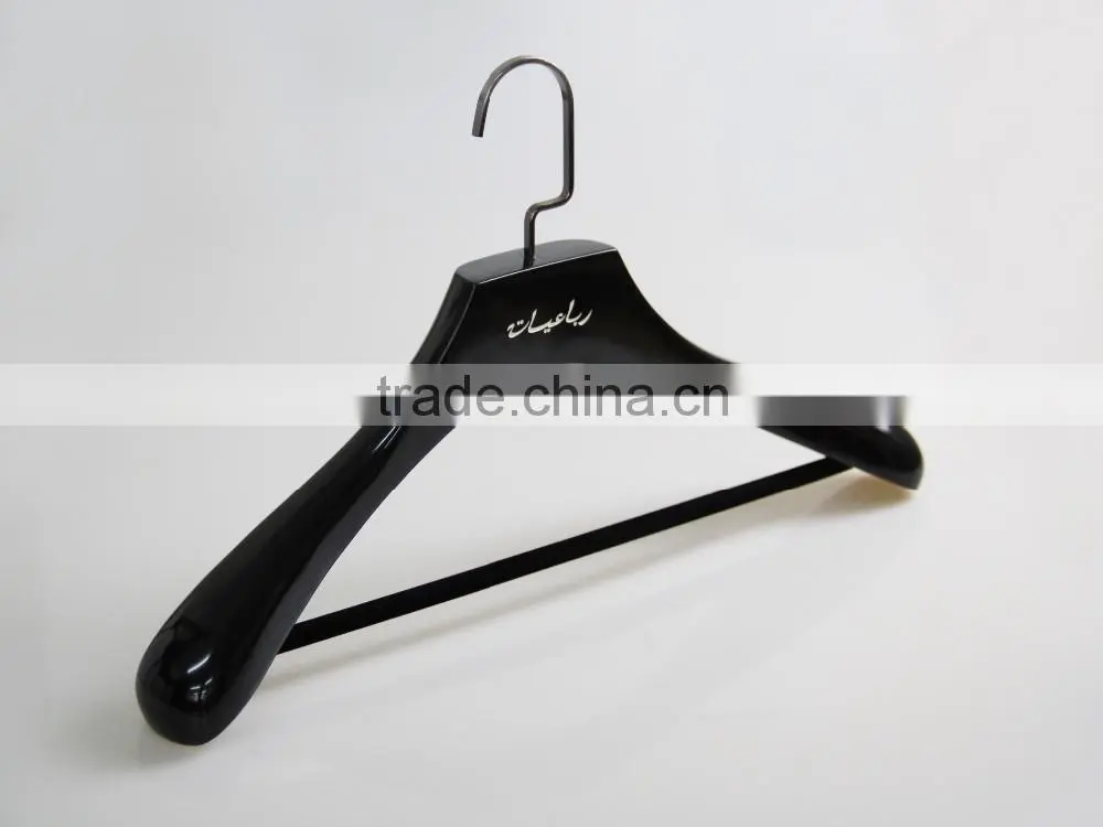 good quality black wooden top and pants hanger for clothes