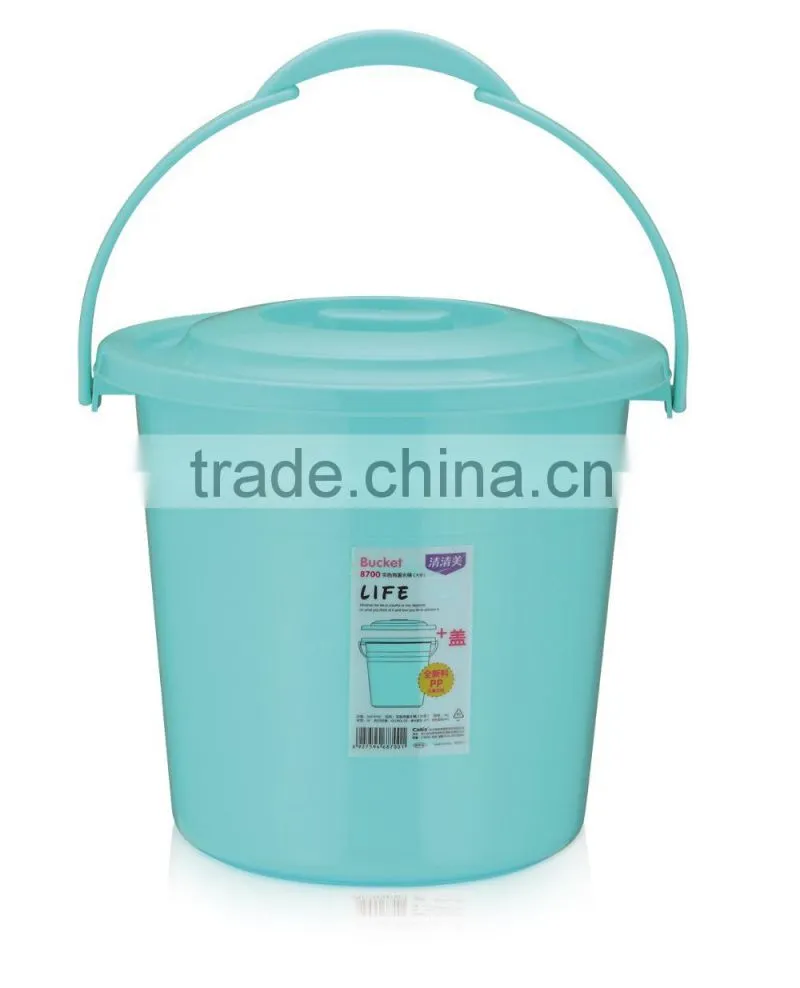 Round Plastic Large Bucket with Lid and Handle