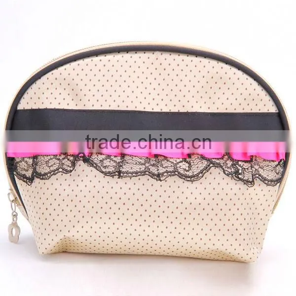 2014 promotional fashion satin cosmetic bag for ladies