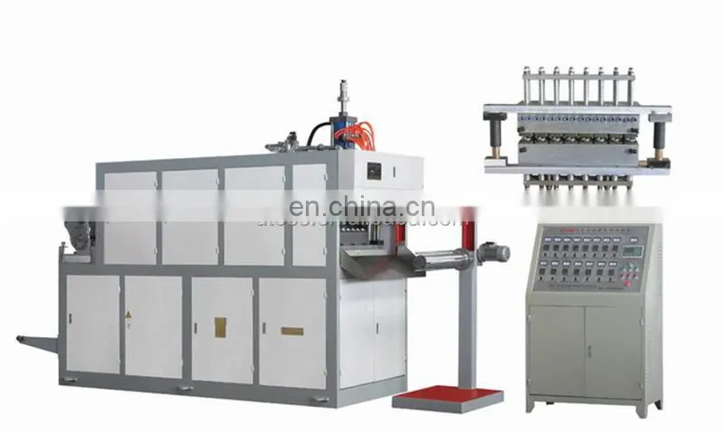 UD750 Automatic plastic biodegradable pla corn starch food meal container box Thermoforming making Machine