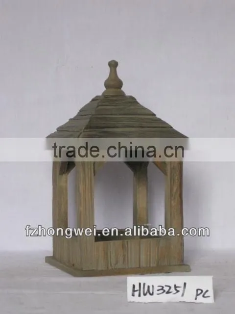 Hongwei Handmade Antique&Retro Wooden Lantern/Candle Lantern/Candle Holder with Hemp Rope Handle for Home&Garden Decor,Durable