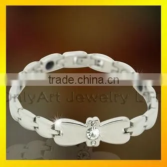 wholesale wedding gift hot sell stainless steel bracelets with purple crystal