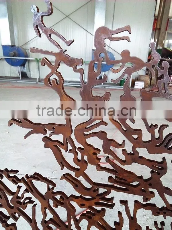 Corten steel people tree