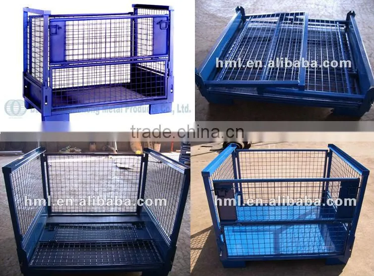 Foldable steel logistics warehouse cages