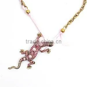New Fashion Style Bohemian Gecko Pendant Chain Bib Statement Necklace Chain Spools