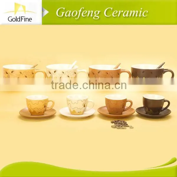 ceramic cups and saucers with stand