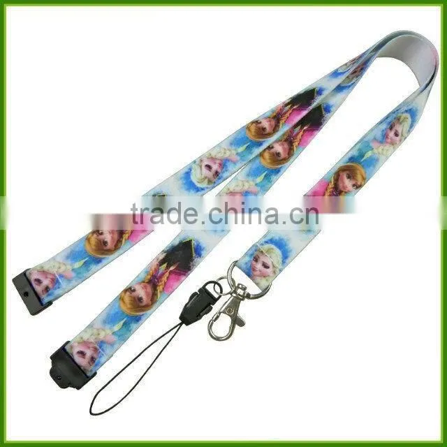 Rope manufacturers professional custom dark gradient color heat transfer lanyard webbing lanyard free sample