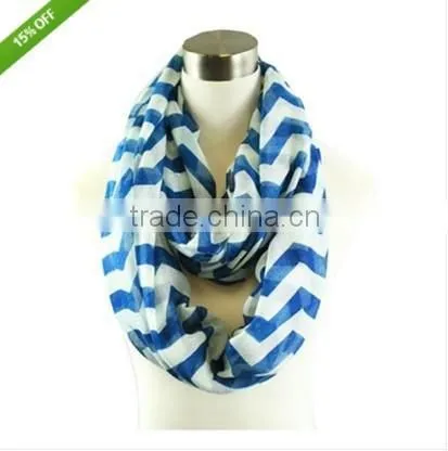 Hit Fashionable Wave Print Pattern Women Magnetic Round Infinity Chevron Scarf