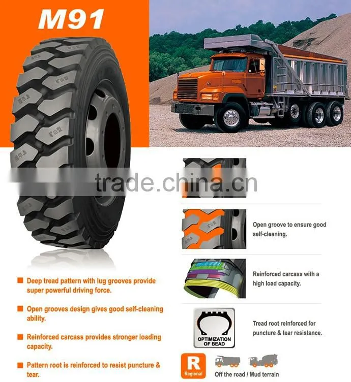 M91 Off the Road mining truck tires with 9.00R20 10.00R20 11.00R20 12.00R20 12.00R20