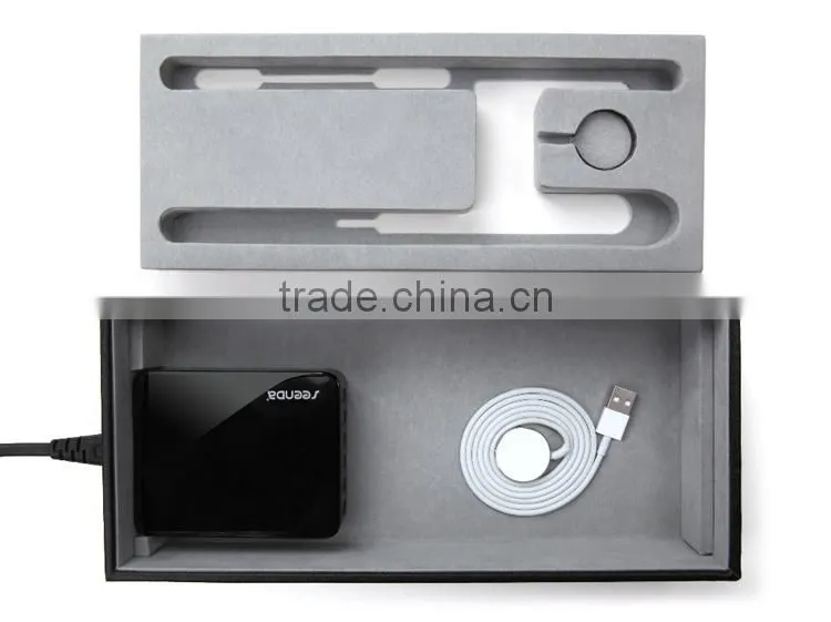 New coming creative Multi-function leather charge stand for apple watch