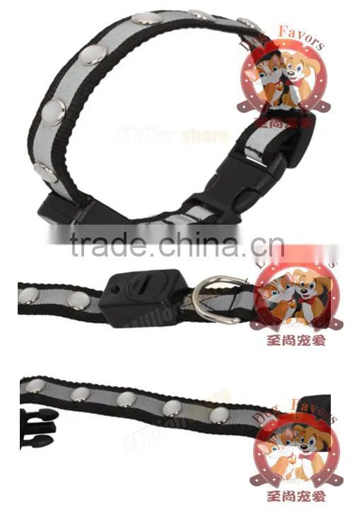 LED Lights Adjustable Nylon Collar Waterproof Flashing Night White