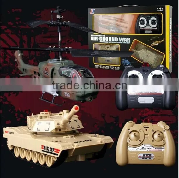 JD803infrared control 1:48 RC battle tanks in helicopter chenghai rc tank 3channel hecopter