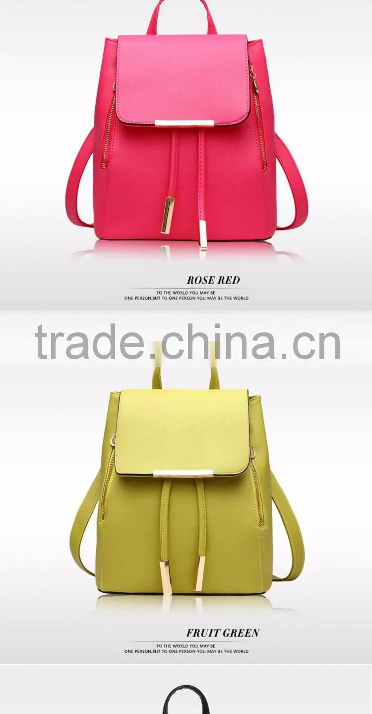 2016 summer new style for leisure PU backpack college student school shoulder bag