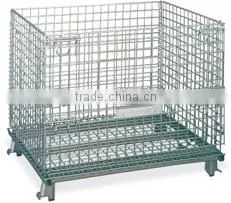 Folding Wire Mesh Container/ Stackable Storage Cage/ Metal Basket