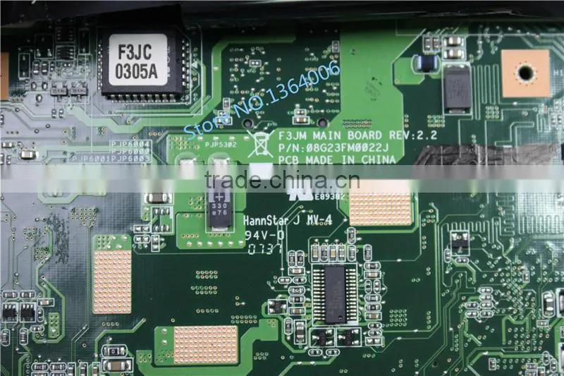 Laptop motherboard mainboard for asus F3JM