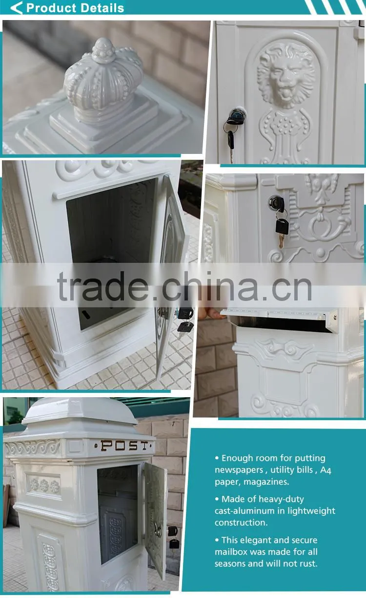 The Most Popular Style In Europe High Output Residential Outdoor Garden Aluminum Mailbox From China