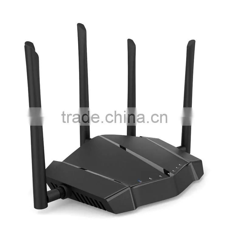 2016 New : 11AC 1200Mbps high power dual-band wireless router with 5*5dbi high gain detachable antenna