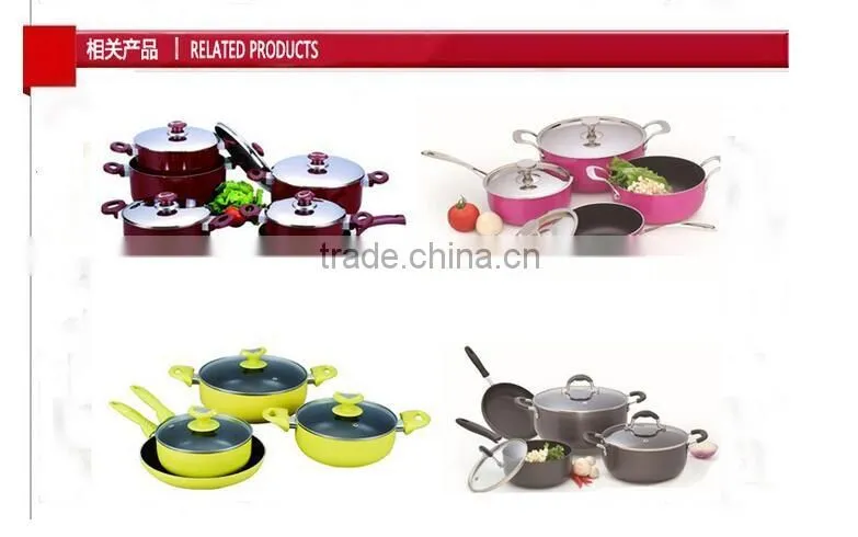 Best Saling Aluminum Non Stick Coating Pressed/Forged Cookware Set Frying Pan Skillet Set