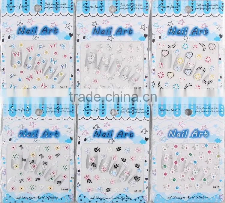 Hot selling 3D Heart designs nail sticker