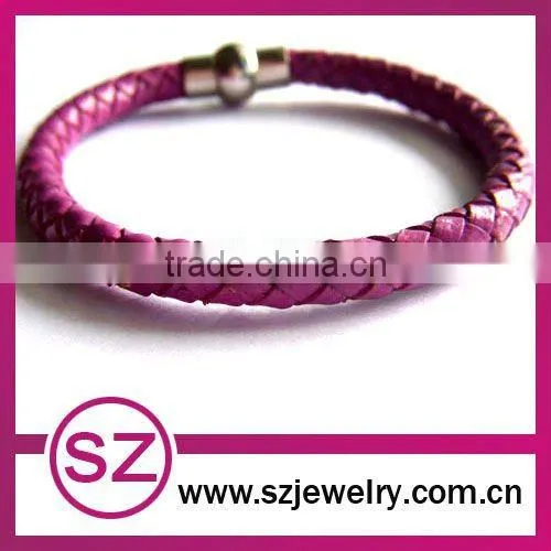 pub0036 new fashion leather wrap magnetic clasp bracelet
