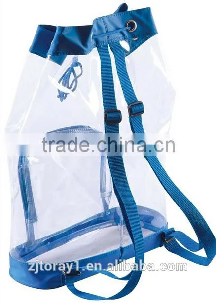 Promotional Transparent Clear PVC Backpack With a Front Pocket