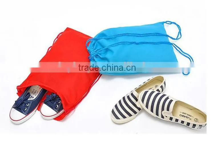 Customized printed drawstring shoe and bag polyester drawstring shoe bag