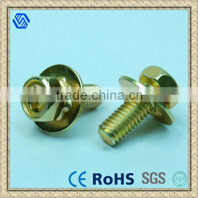 Cross Recessed/Phillips Pan Head Combination Screws With Washers, Zinc Plated