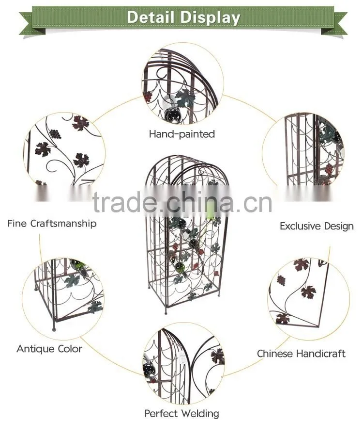 decorative rack metal wall mounted wine bottle holder