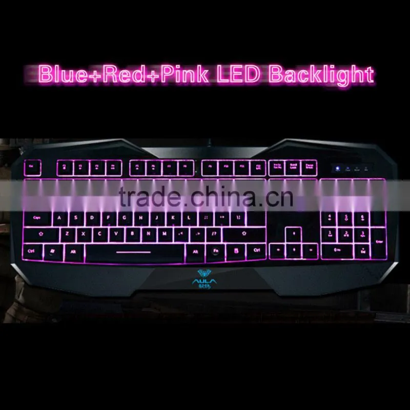2015 New LED Illuminated Ergonomic Gaming Keyboard USB Multimedia Backlight Backlit Ultra-thin Keyboard