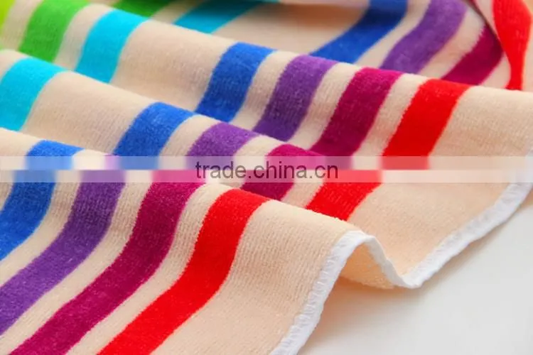 100%cotton jacquard color stripe softtextile cut pile face towel