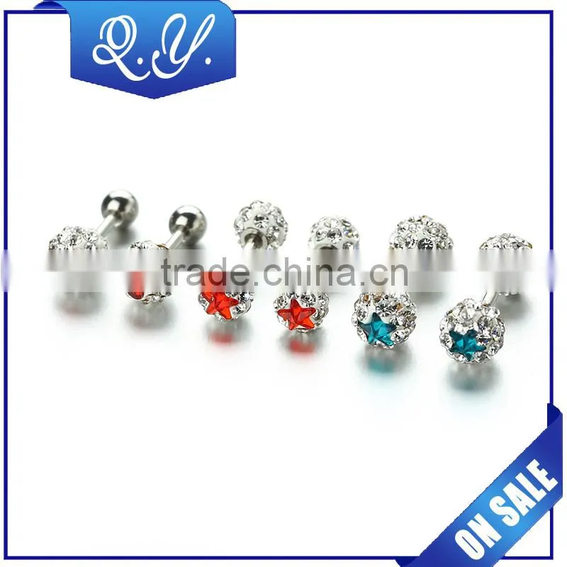 Cheap fashionable design silver studs piercing jewelry