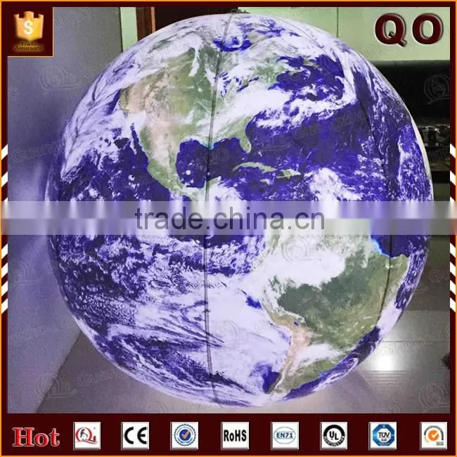 2016 innovative size customized lighting beach ball inflatable helium globe balloon