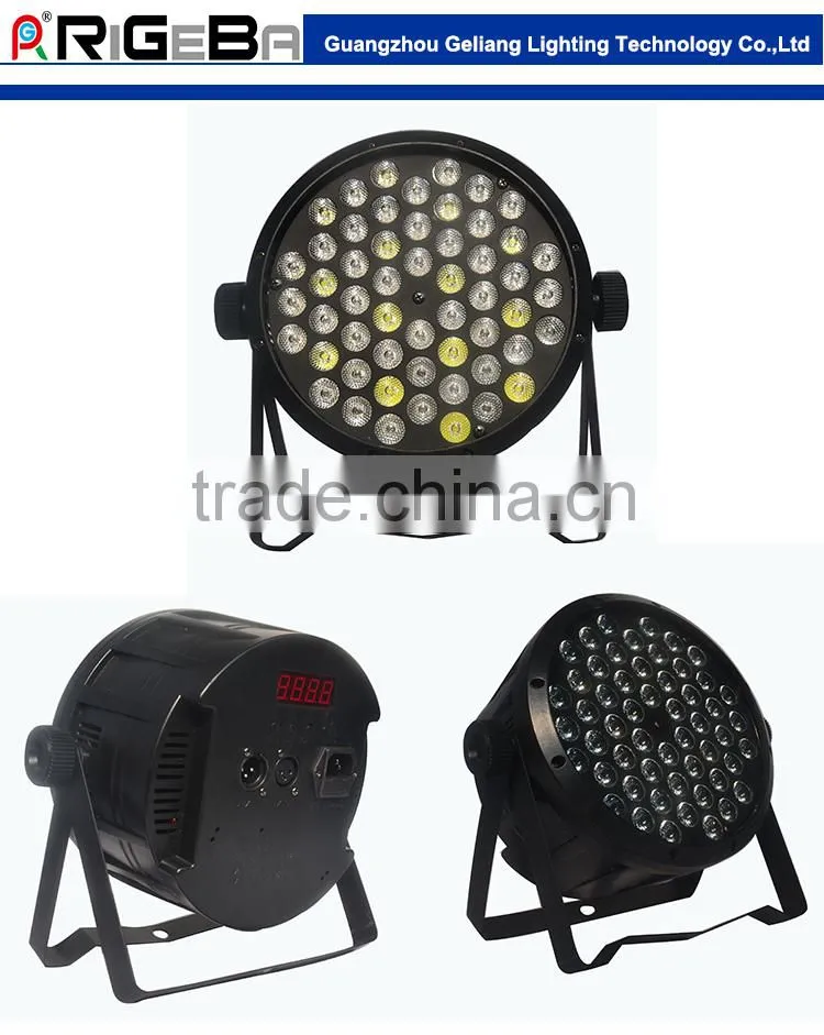 2015 cheap LED Par 64 54led*1w rgbw dmx stage mini flat par light /flat par can