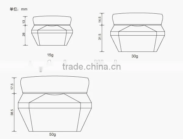 cosmetic packaging jar 15g 30g