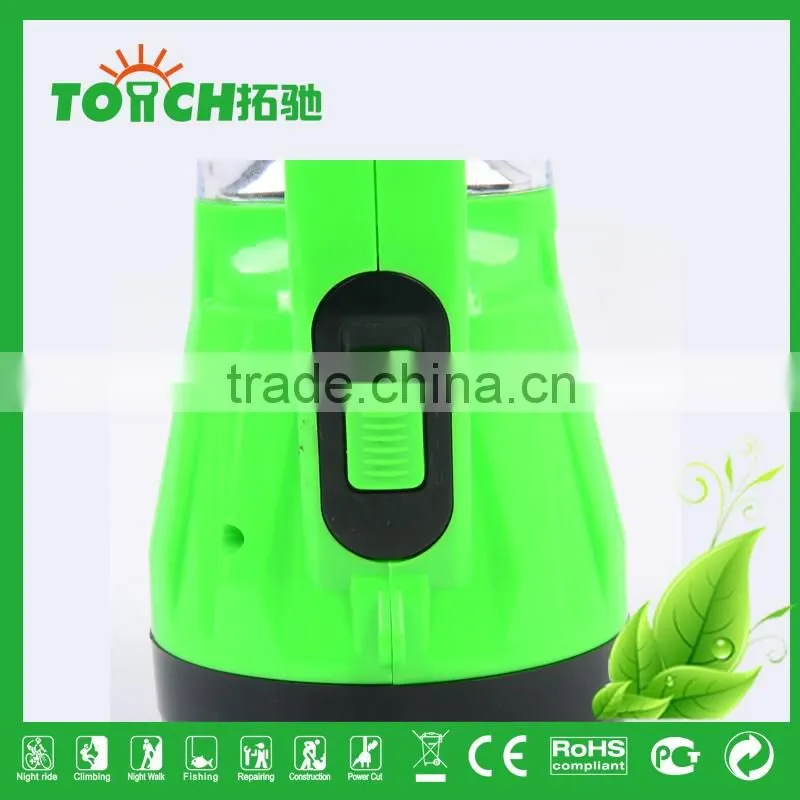 Multifunctional LED Plastic Solar Rechargeable Flashlight Lamp With Charger Plastic Camping Light Lamps