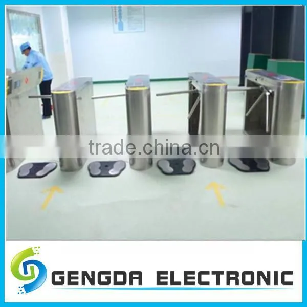 304 stainless steel low noise semi-automatic bridge type tripod turnstile with side and base board library security gate