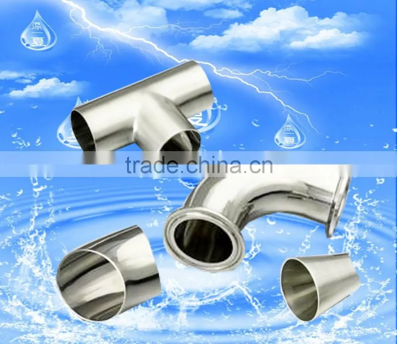 Sanitary stainless steel 90 deg weld bend sanitary pipe fittings