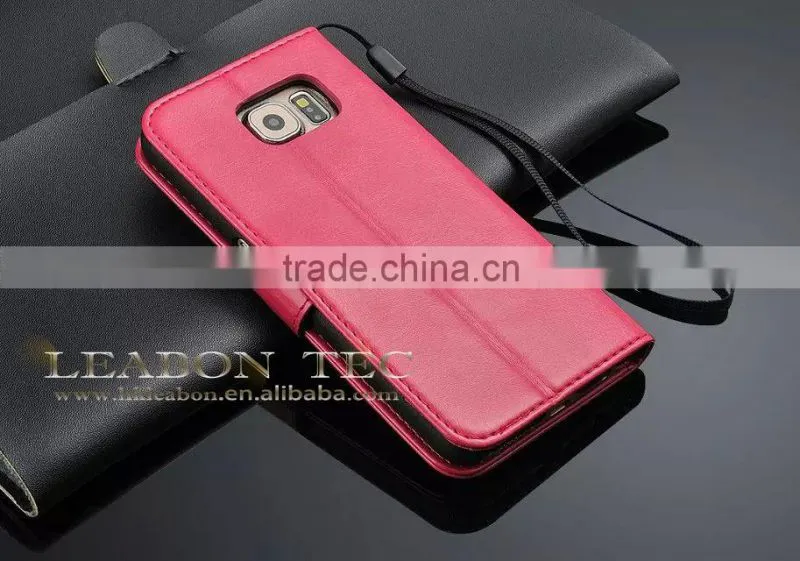 Shenzhen Factory Hot Selling Customs Genuine Leather Cheap Mobile Phone Case for Samsung Galaxy S6 Phone