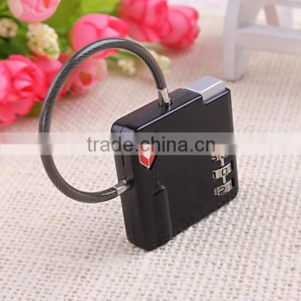 2015 New trendy style safe suitcase lock travel lock TSA cable lock
