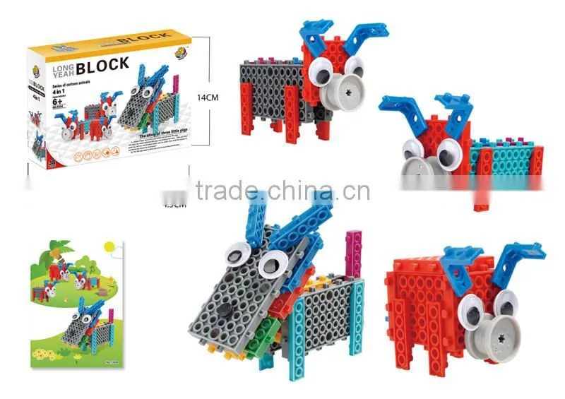BNR900236 38pcs 4 IN 1 pig and Wolf plastic Educational building block