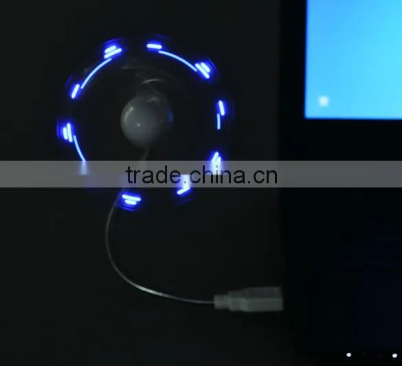 Creative Mini Flexible LED Display Clock Mini Usb Fan With Switch SV025967