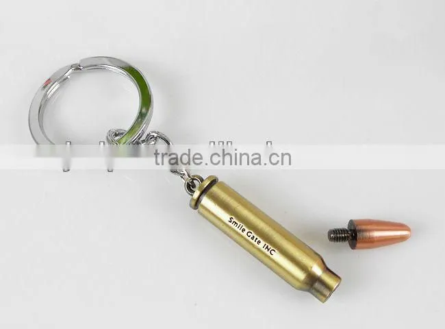 Hot selling golden color bullet keychain
