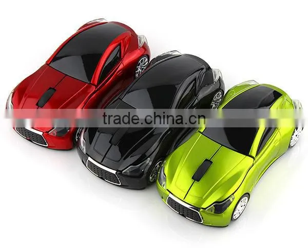 car shape wireless mouse with blue headlight